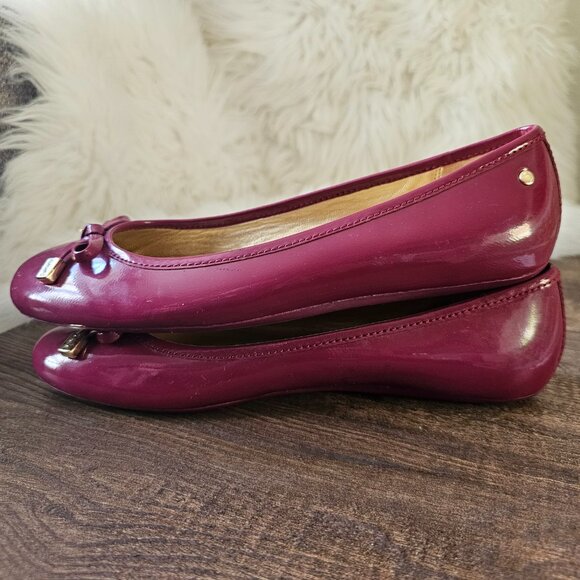 Coach Dotty Leather Ballet Flats, in Glosssy Magenta/Pink 6 B - Picture 6 of 8